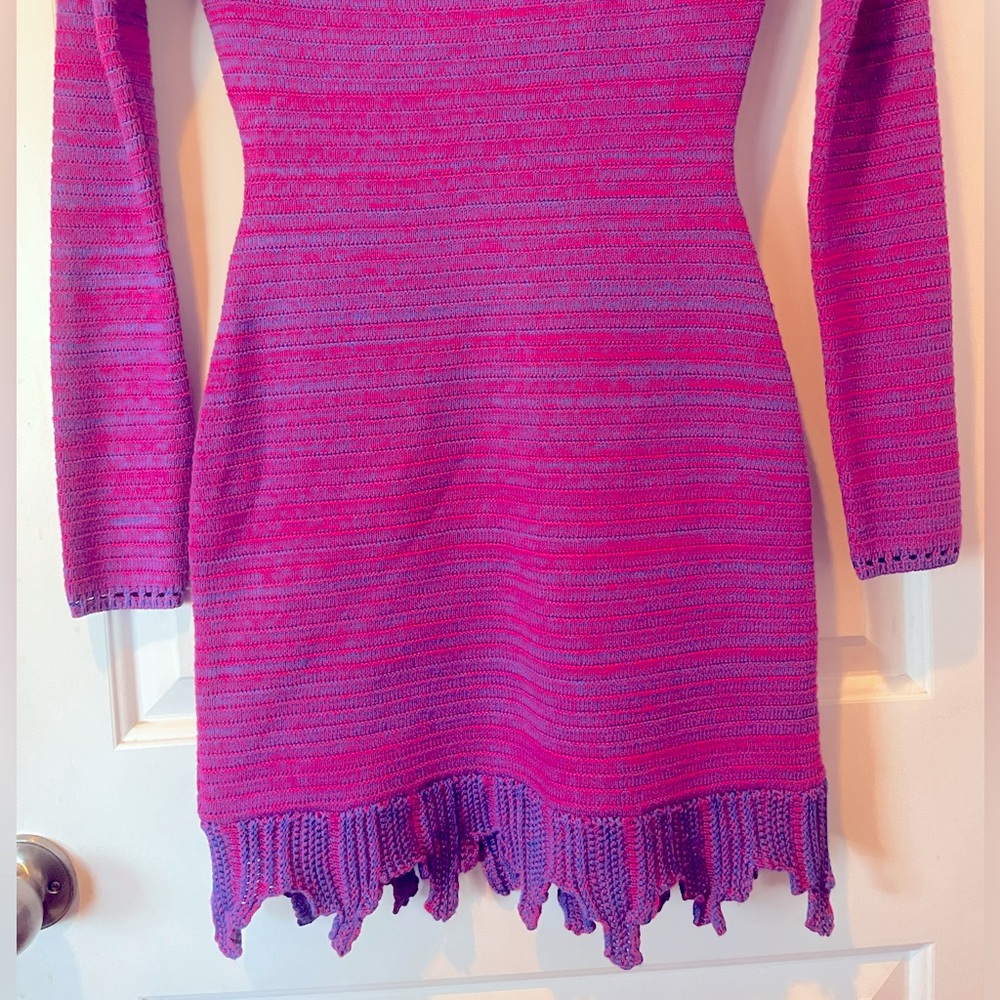Magenta Purple Woven TORN by Ronny Kobo - Erin Dress - Large NWT - Picture 6 of 13